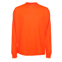 Оранжевая дешевая светоотражающая рубашка с длинным рукавом